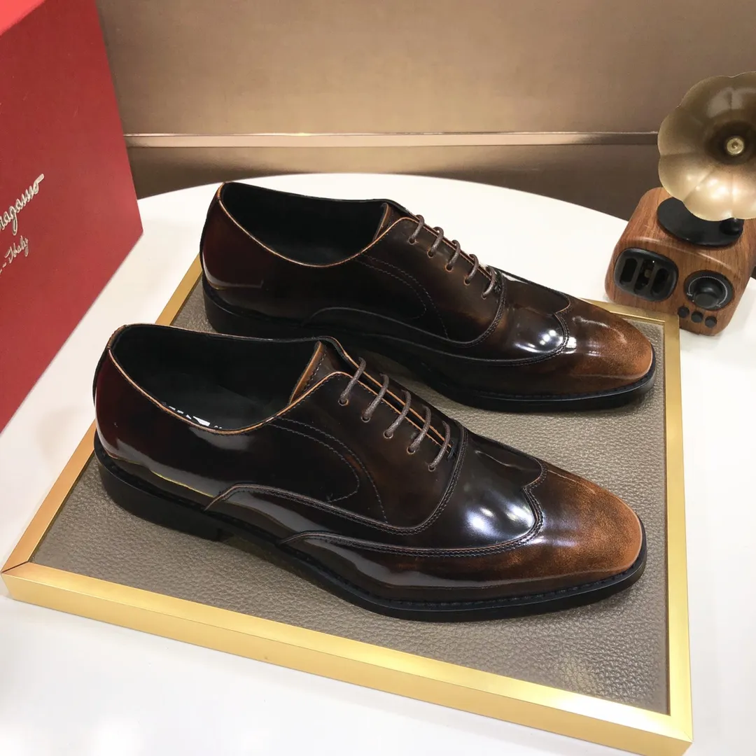 Men's shoes 💰540💰[Ferragamo/Ferragamo] (high-end Niuli) New 🍀 Ferragamo* - top version Ferragamo's classic formal leather shoes! Made of imported original cowhide, the inner top layer is comfortable cowhide lining! Original wear-resistant rubber outsole! High quality products! Code number 38-44!